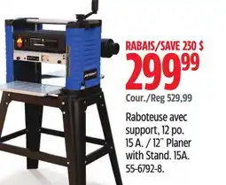 Canadian Tire Mastercraft 12˝ Planer with Stand. 15A offer