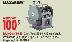 Canadian Tire MAXIMUM 10˝ x 2˝ Wet/Dry Tool Sharpener offer