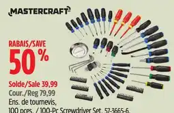 Canadian Tire MASTERCRAFT 100-Pc Screwdriver Set offer