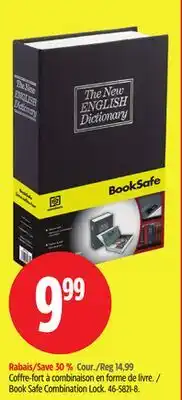 Canadian Tire Book Safe Combination Lock offer