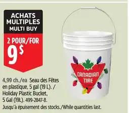 Canadian Tire Canadian Tire Holiday Plastic Bucket, 5 Gal (19L) offer
