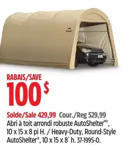 Canadian Tire ShelterLogic Heavy-Duty, Round Style AutoShelter offer