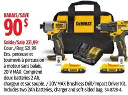 Canadian Tire Dewalt 20V MAX Brushless Drill/Impact Driver Kit offer
