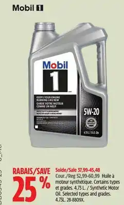 Canadian Tire Mobil1 Synthetic Motor Oil offer