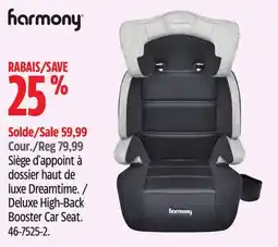 Canadian Tire harmony Deluxe High-Back Booster Car Seat offer