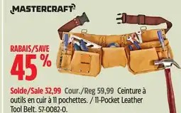 Canadian Tire Mastercraft 11-Pocket Leather Tool Belt offer