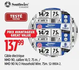 Canadian Tire Southwire NMD 90 14/2 Household Wire offer
