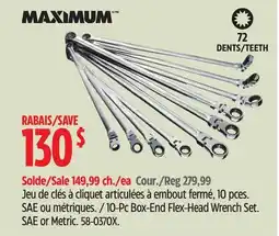 Canadian Tire Maximum 10-Pc Box-End Flex-Head Wrench Set offer