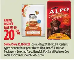 Canadian Tire Purina Selected Alpo, Beneful, IAMS and Pedigree Dog Food offer