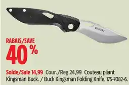Canadian Tire Buck Kingsman Folding Knife offer