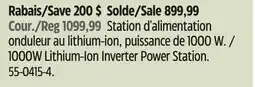 Canadian Tire NOMA 1000W Lithium-Ion Inverter Power Station offer