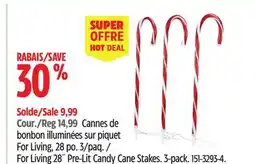Canadian Tire For Living 28˝ Pre-Lit Candy Cane Stakes offer