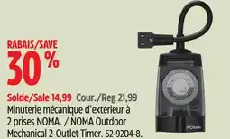 Canadian Tire NOMA Outdoor Mechanical 2-Outlet Timer offer