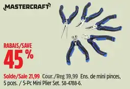 Canadian Tire Mastercraft 5-Pc Mini Plier Set offer