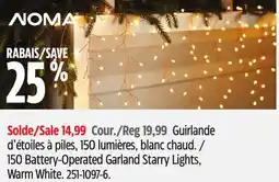 Canadian Tire Noma 150 Battery-Operated Garland Starry Lights, Warm White offer