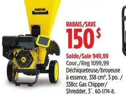 Canadian Tire Champion 338cc Gas Chipper offer