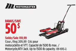 Canadian Tire Motomaster Motorcycle/ATV Jack. Up to 1500-lb capacity offer