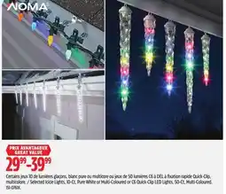 Canadian Tire NOMA Selected Icicle Lights, 10-Ct, Pure White or Multi-Coloured or C6 Quick-Clip LED Lights, 50-Ct offer