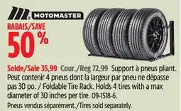 Canadian Tire Motomaster Foldable Tire Rack. Holds 4 tires with a max diameter of 30 inches per tire offer