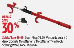 Canadian Tire MotoMaster Twin Hooks Steering Wheel Lock offer