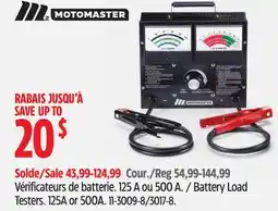 Canadian Tire MotoMaster Battery Load Testers offer
