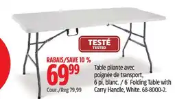 Canadian Tire For Living 6´ Folding Table with Carry Handle offer