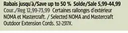 Canadian Tire Selected NOMA and Mastercraft Outdoor Extension Cords offer