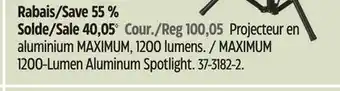 Canadian Tire MAXIMUM 1200-Lumen Aluminum Spotlight offer