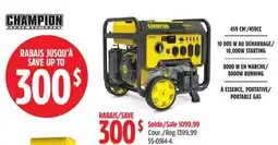 Canadian Tire champion 8000W R RUNNING À ESSENCE, PORTATIVE offer
