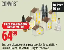 Canadian Tire Canvas Ceramic House Set with LED Lights offer