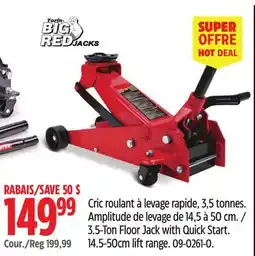 Canadian Tire Big red 3.5-Ton Floor Jack with Quick Start offer