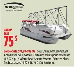 Canadian Tire Navigloo Winter Boat Shelter System elected sizes offer