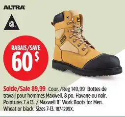 Canadian Tire Altra Maxwell 8˝ Work Boots for Men offer