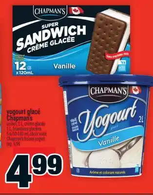 Super C YOGOURT GLACÉ CHAPMAN'S SORBET, | CHAPMAN'S FROZEN YOGURT offer