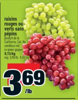 Super C raisins rouges ou verts sans pépins | seedless red or green grapes offer