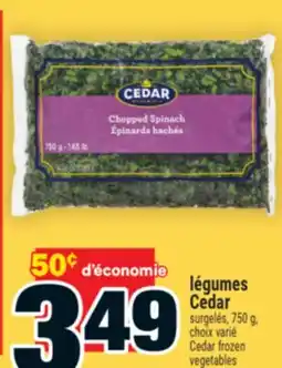 Super C légumes Cedar | Cedar frozen vegetables offer