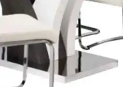 The Brick Tuxedo 7pc Dining Set with Table & 6 Chairs, Glass Top, Pedestal Base, 72W - White offer