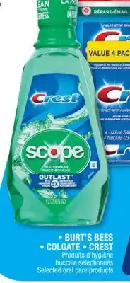 Jean Coutu BURT'S BEES, COLGATE, CREST Selected oral care products offer