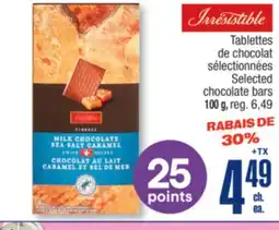 Jean Coutu IRRESISTIBLE Selected chocolate bars offer