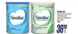Jean Coutu SIMILAC Selected powdered formulas offer