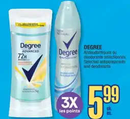 Jean Coutu DEGREE Selected antiperspirants and deodorants offer