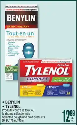 Jean Coutu BENYLIN, TYLENOL Selected cough and cold products offer