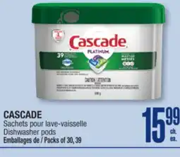 Jean Coutu CASCADE Dishwasher pods offer