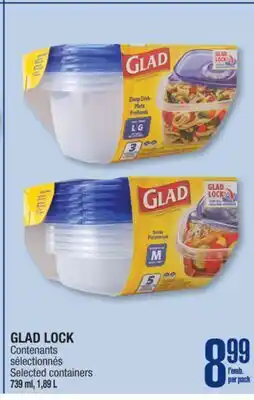 Jean Coutu GLAD LOCK Selected containers offer