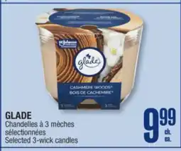 Jean Coutu GLADE Selected 3-wick candles offer