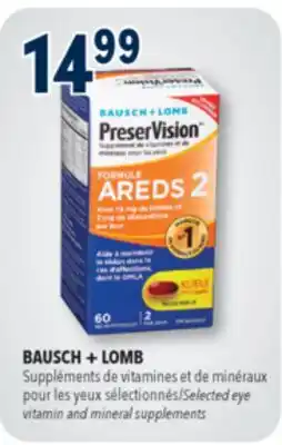 Familiprix BAUSCH + LOMB Selected eye vitamin and mineral supplements offer