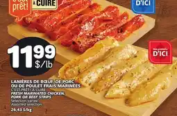 Marché Bonichoix C'EST PRÊT! À CUIRE FRESH MARINATED CHICKEN, PORK OR BEEF STRIPS offer