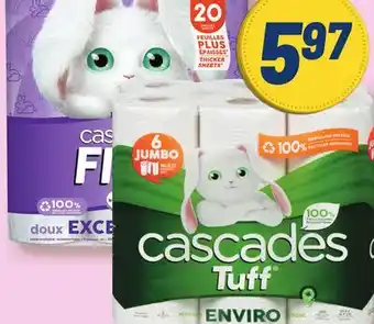 Marché Bonichoix TUFF JUMBO (6 roll.) or FLUFF DOUBLE (12 roll.) CASCADES PAPER TOWELS OR BATHROOM TISSUE offer