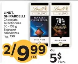 Brunet LINDT, GHIRARDELLI Chocolats sélectionnés offer