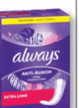 Familiprix Always Anti-Bunch Xtra Protection liners extra long 68un offer